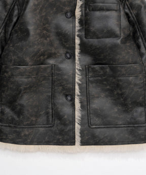 [24winter Pre-Order] Vegan Leather Mouton Blouson