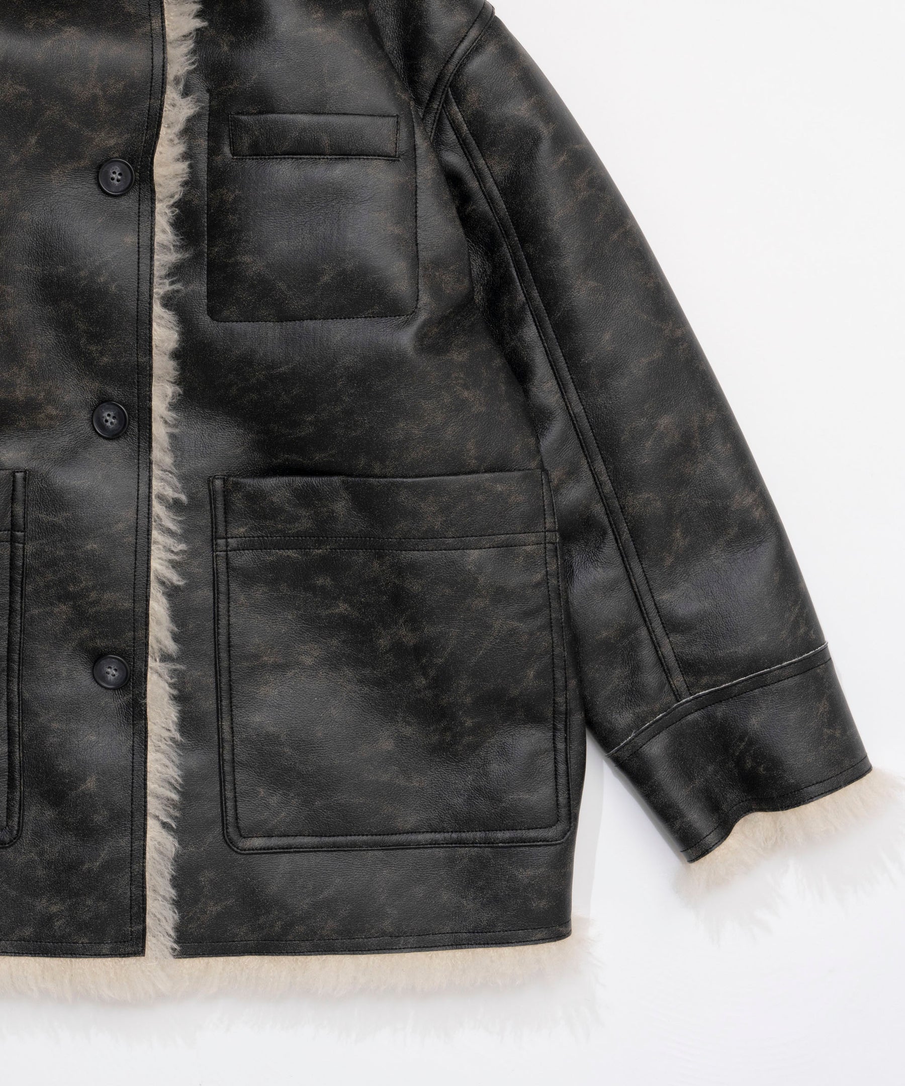 [24winter Pre-Order] Vegan Leather Mouton Blouson