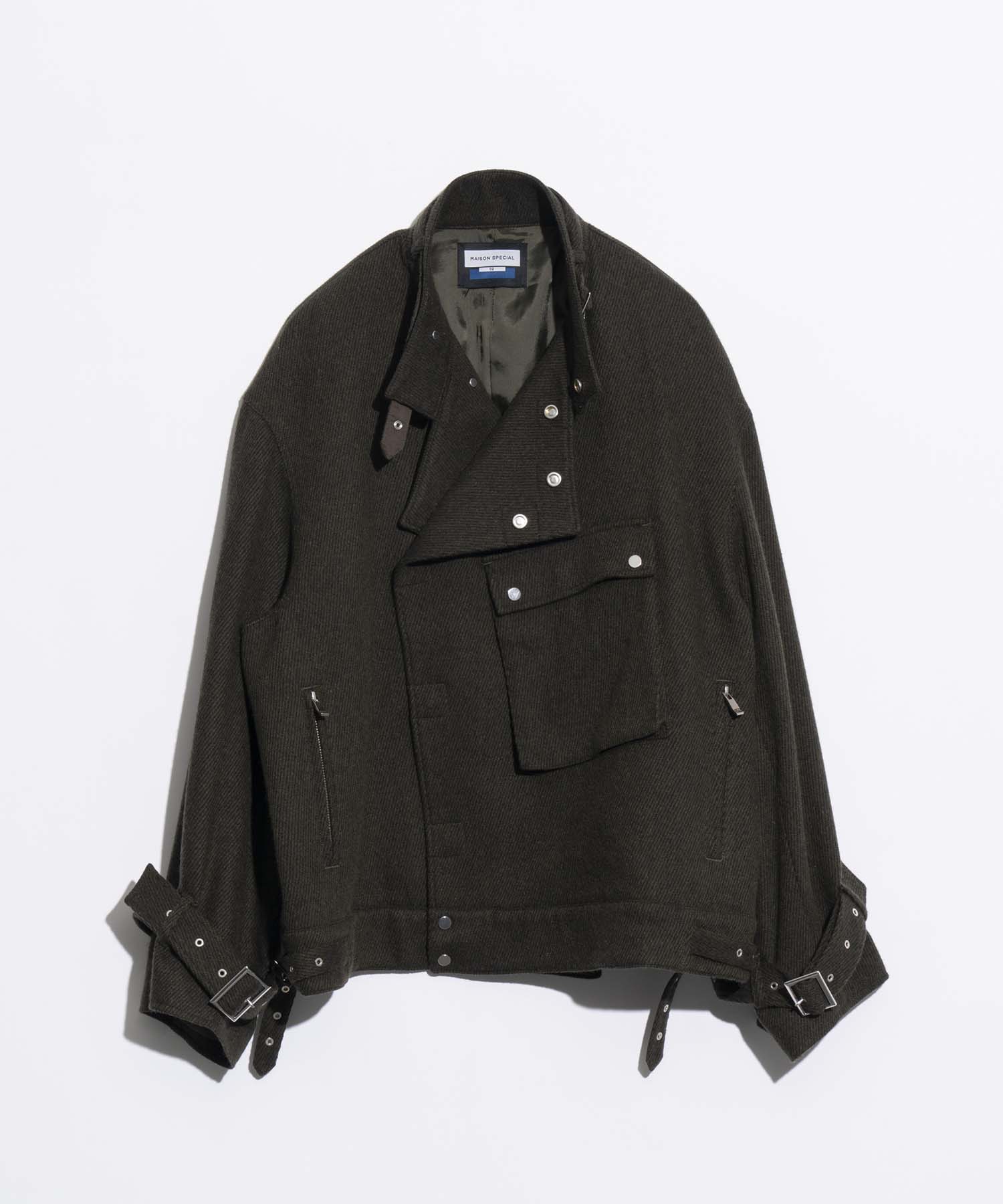 [SALE] Motor-Cycle Prime-Over Wool Belted Jacket