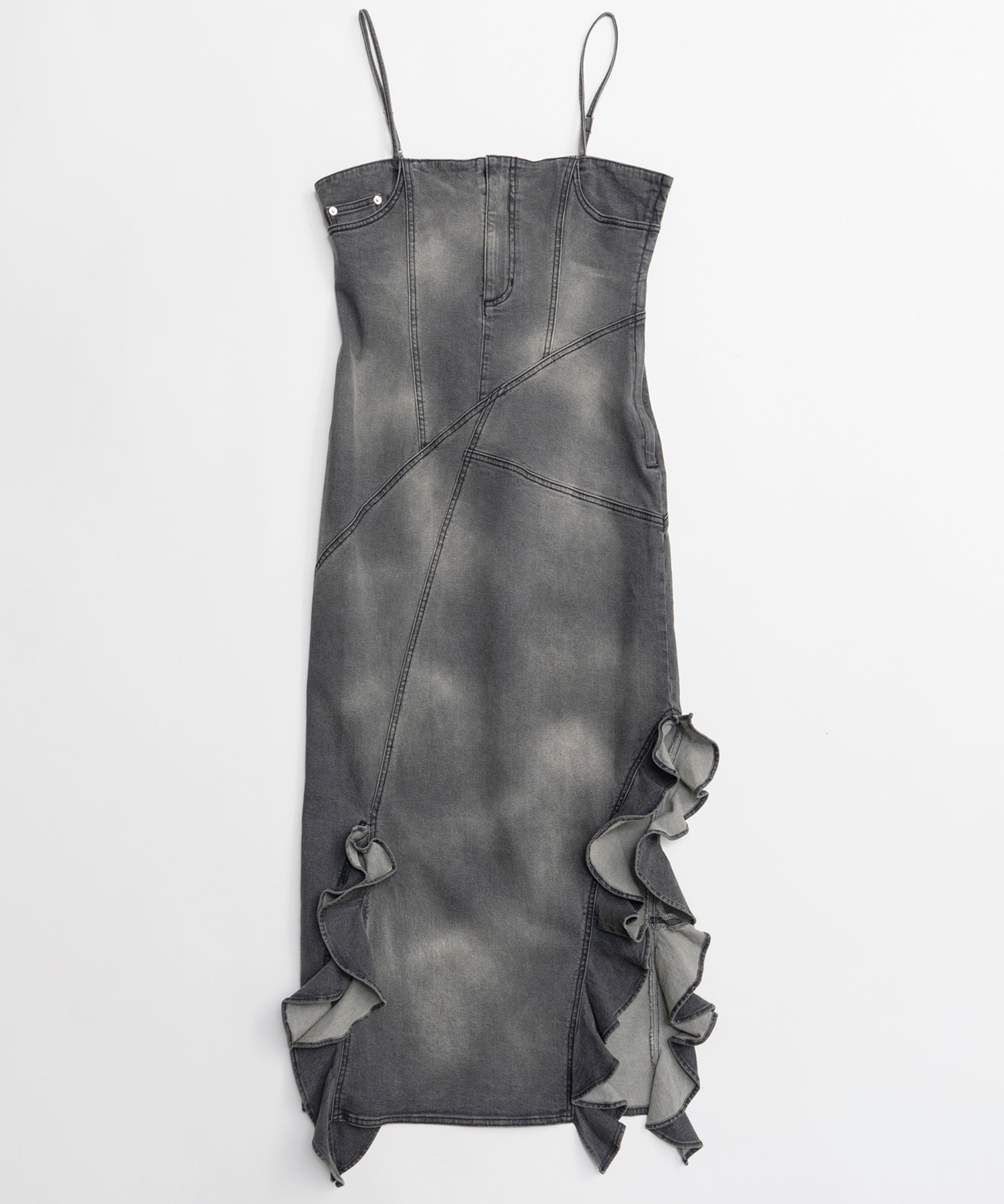 [26SPRING PRE-ORDER] 프릴 데님 드레스