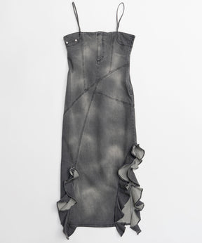 [26SPRING PRE-ORDER] 프릴 데님 드레스