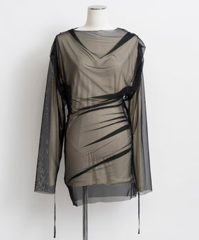 【26AUTUMN PRE-ORDER】Sheer Layered Drape Top