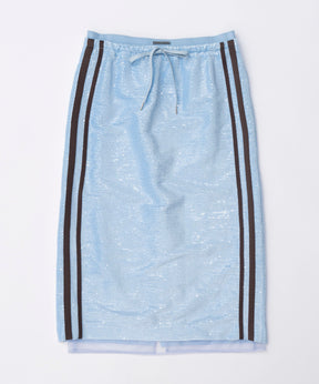 【24SPRING PRE-ORDER】Sequins Side Line Track Skirt