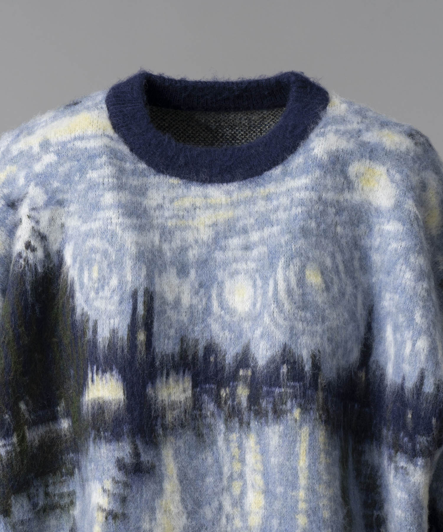 [24AW Pre-Order] Prime-Over Landscape Painting Crew Neck Knit Pullover