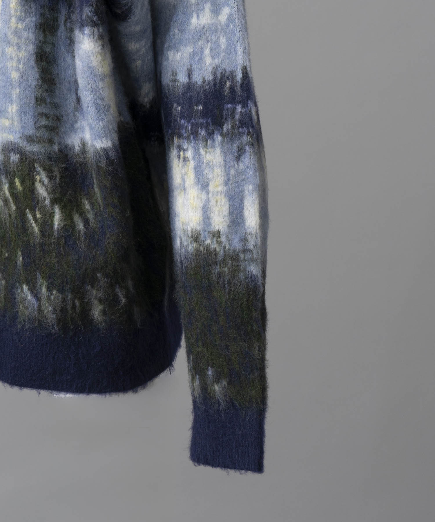 【24AW PRE-ORDER】Prime-Over Landscape Painting Crew Neck Knit Pullover