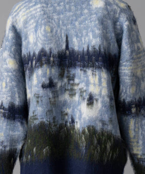 [24AW Pre-Order] Prime-Over Landscape Painting Crew Neck Knit Pullover