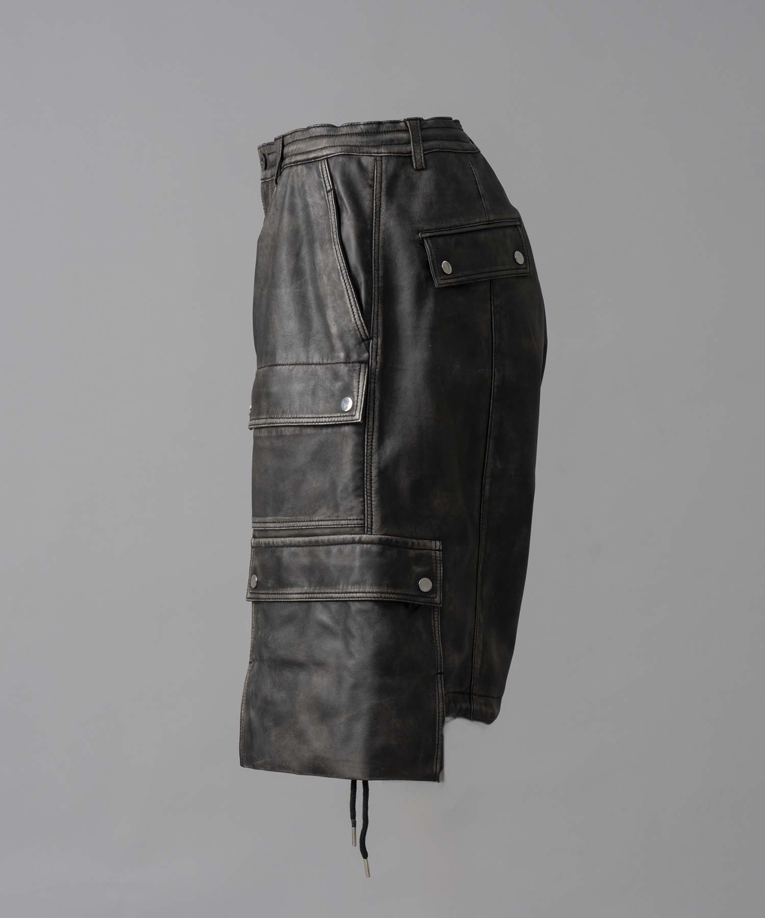 [24AW Pre-Order] Sheep Leather Prime-Wide Shorts