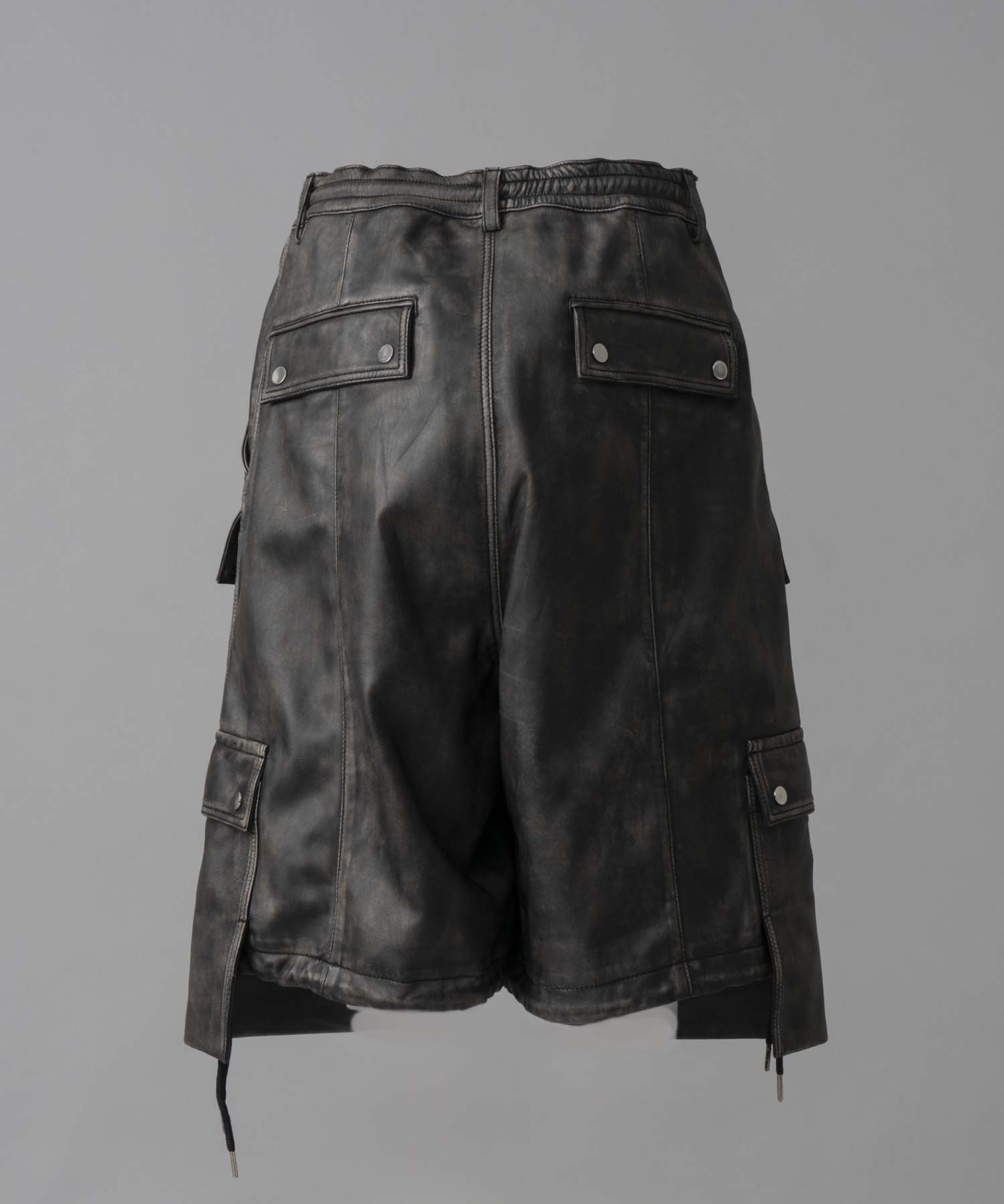 [24AW Pre-Order] Sheep Leather Prime-Wide Shorts