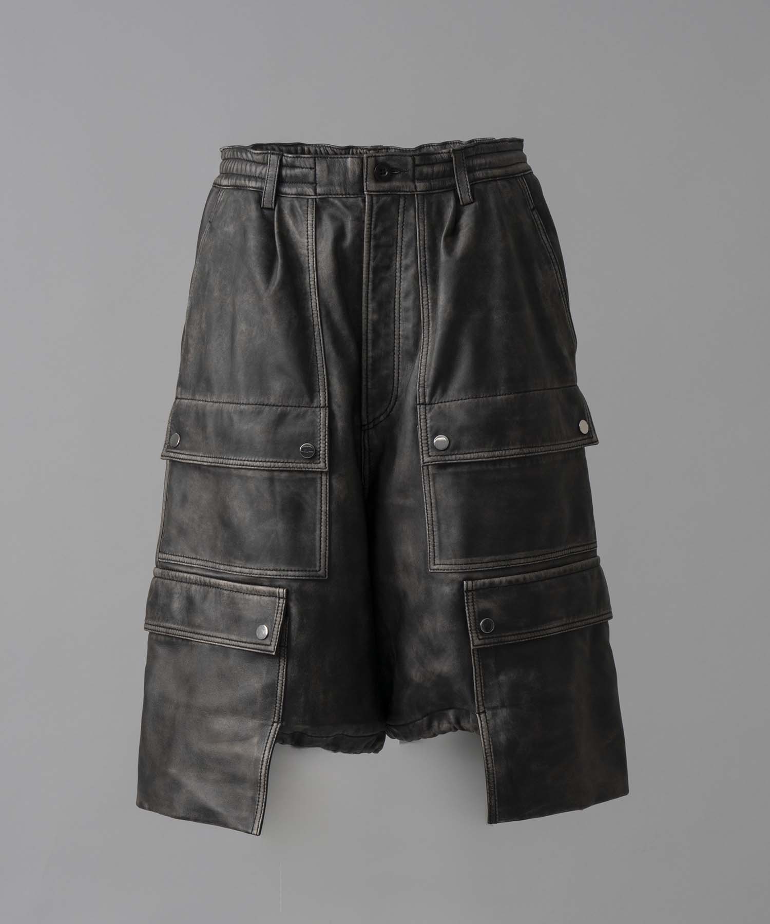 [24AW Pre-Order] Sheep Leather Prime-Wide Shorts