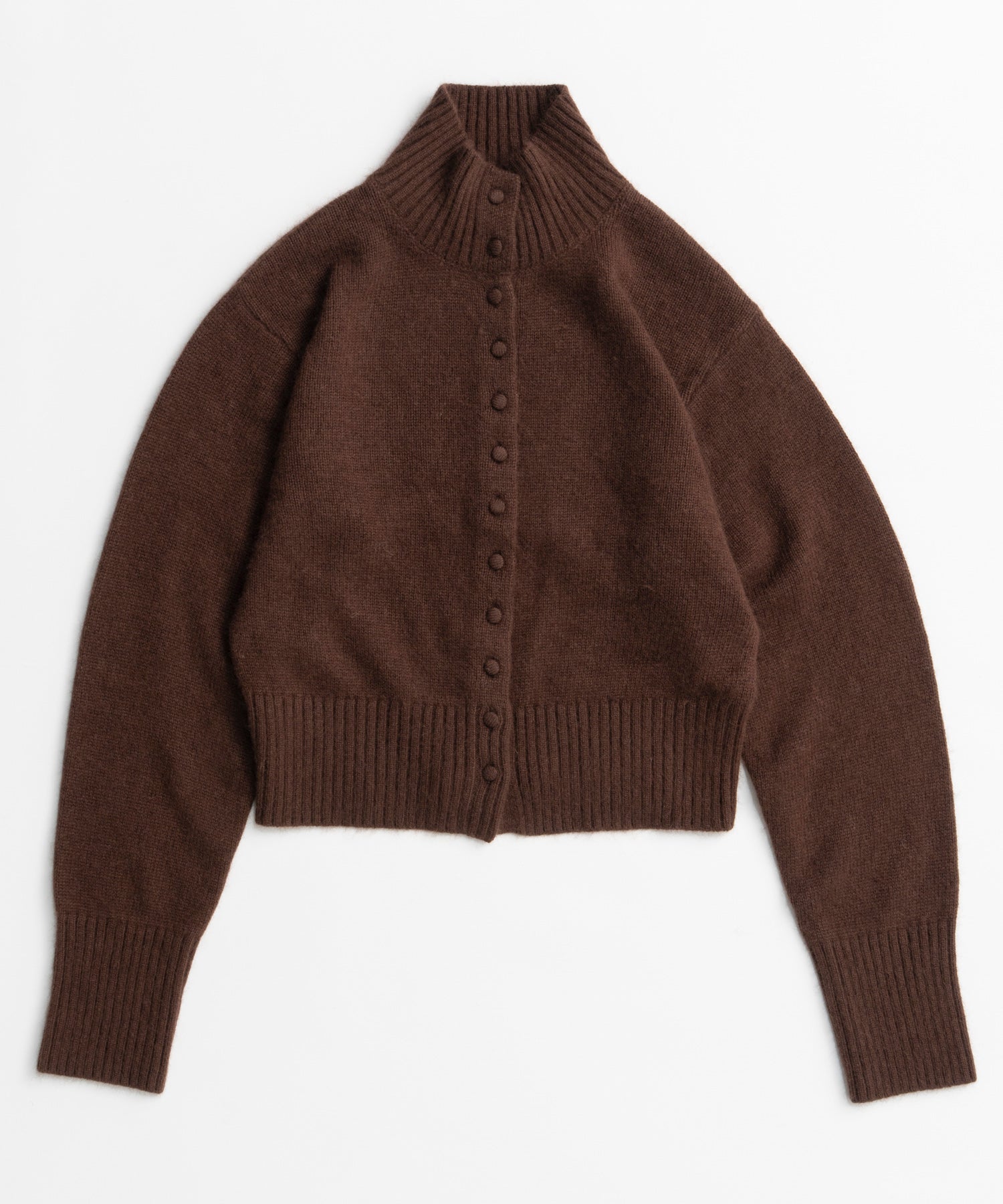 【26AUTUMN PRE-ORDER】Raccoon Blend Stand Collar Cardigan