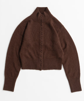 【26AUTUMN PRE-ORDER】Raccoon Blend Stand Collar Cardigan