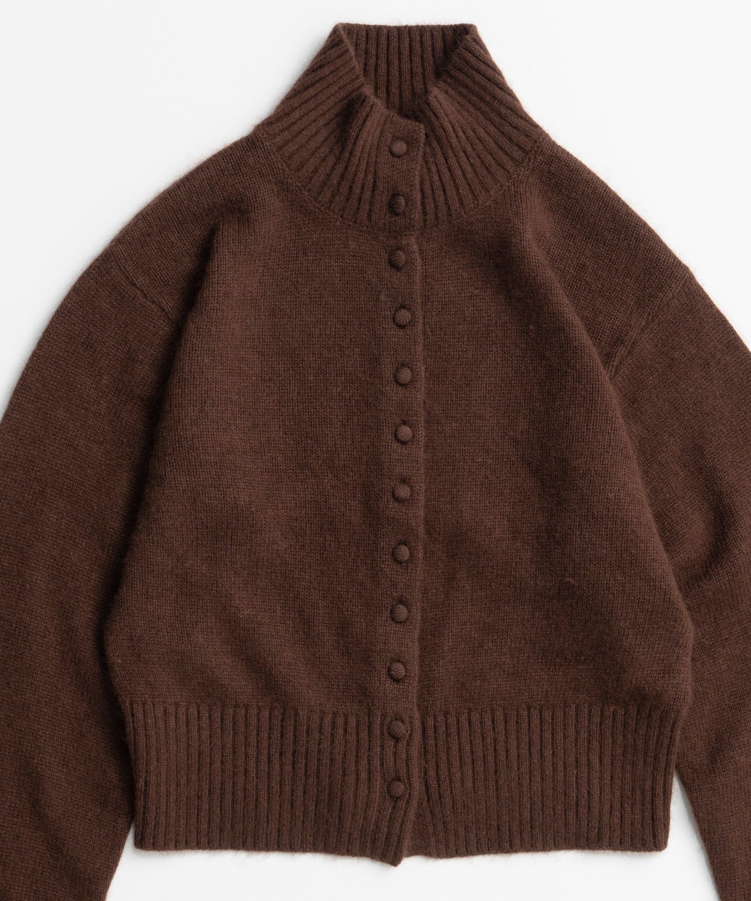 【26AUTUMN PRE-ORDER】Raccoon Blend Stand Collar Cardigan