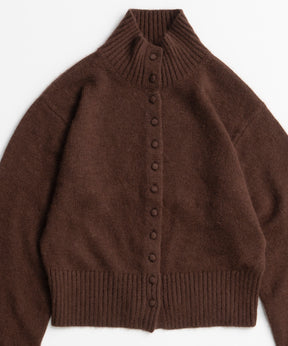 【26AUTUMN PRE-ORDER】Raccoon Blend Stand Collar Cardigan