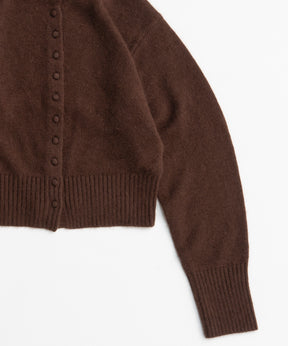 【26AUTUMN PRE-ORDER】Raccoon Blend Stand Collar Cardigan