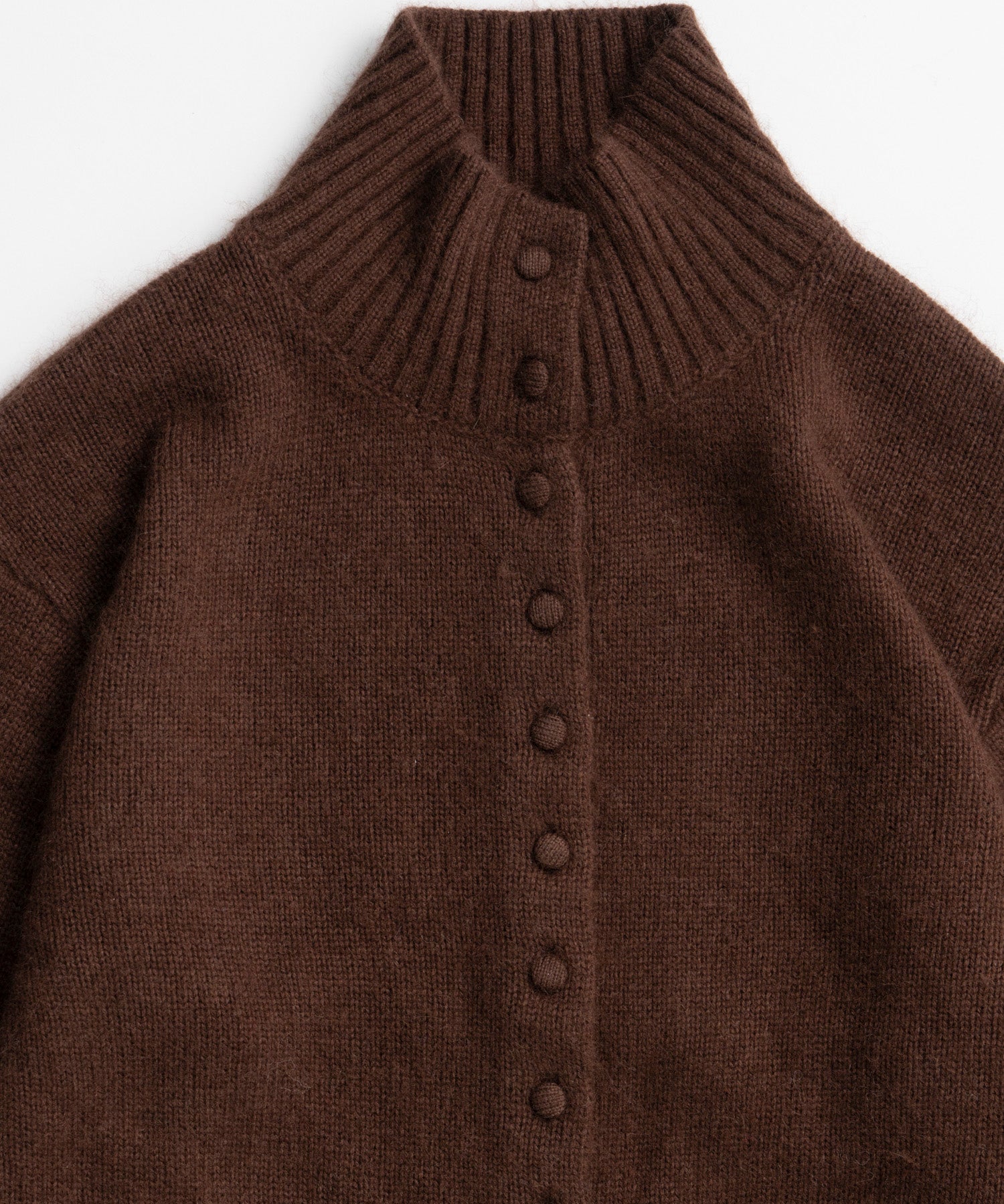【26AUTUMN PRE-ORDER】Raccoon Blend Stand Collar Cardigan