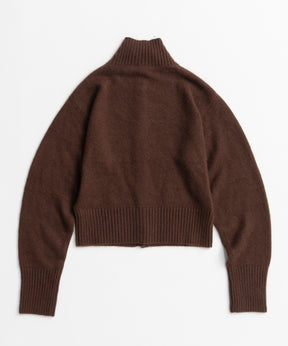 【26AUTUMN PRE-ORDER】Raccoon Blend Stand Collar Cardigan