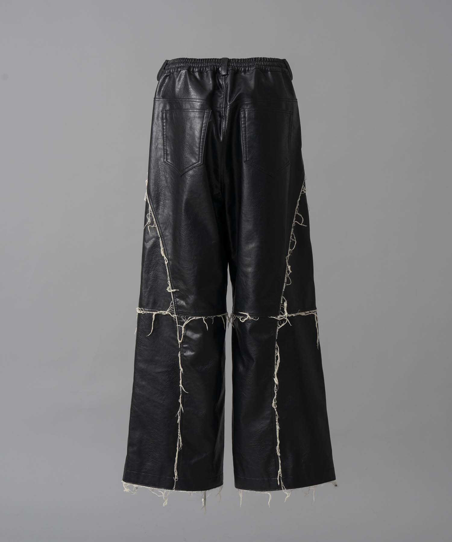 Artificial Leather Wide Pants