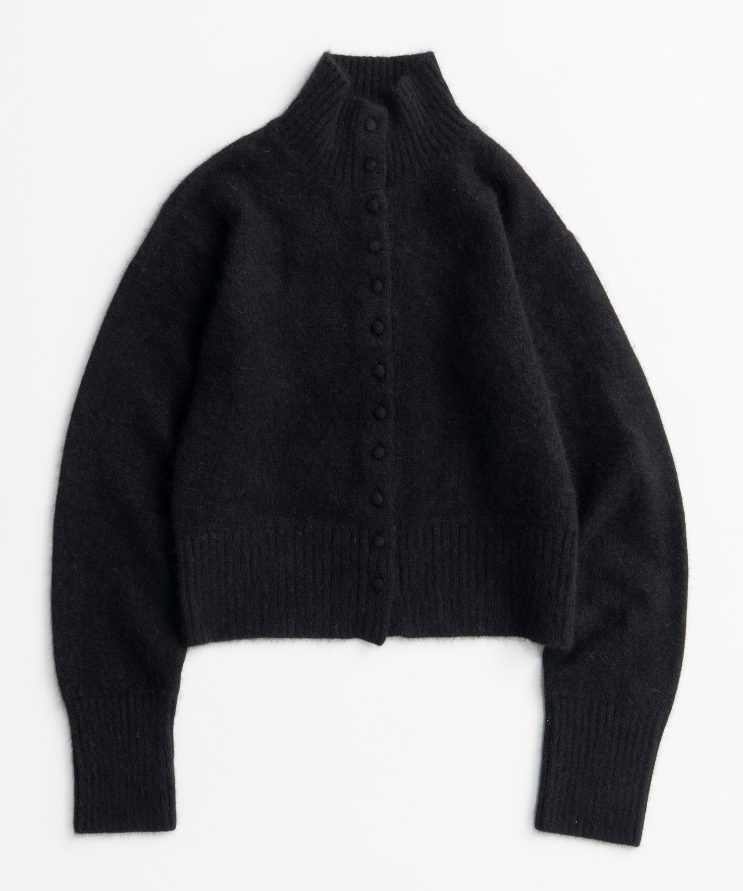 【26AUTUMN PRE-ORDER】Raccoon Blend Stand Collar Cardigan