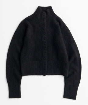 【26AUTUMN PRE-ORDER】Raccoon Blend Stand Collar Cardigan