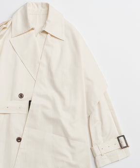 【26SPRING PRE-ORDER】Drape Scarf Long Trench Coat