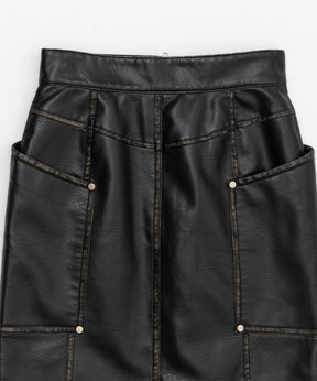 【SALE】Fake Leather Mini Skirt