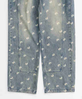 【24WINTER PRE-ORDER】Monogram Print Denim Pants