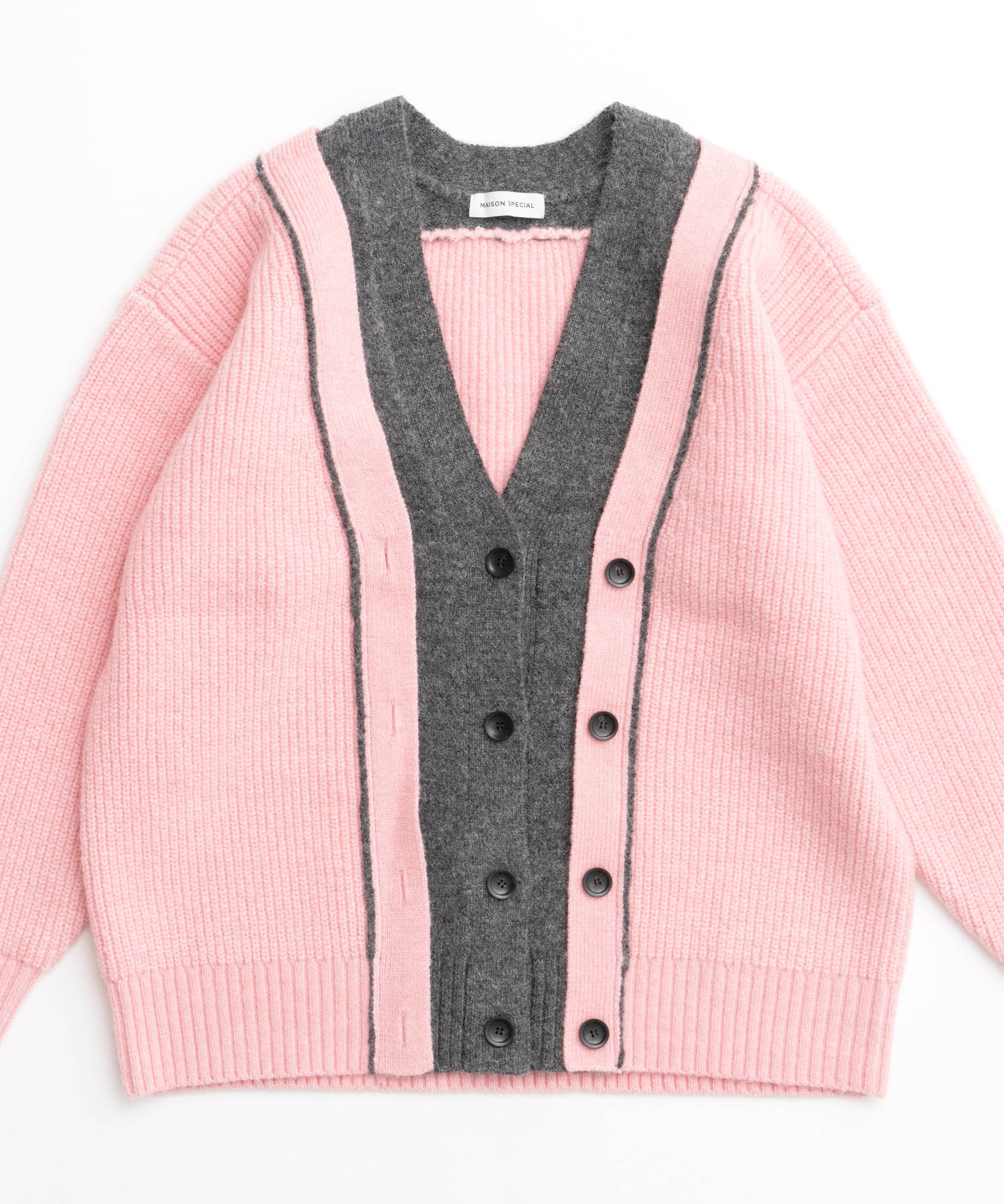 [24winter Pre-Order] Double Color Layered Knit Cardigan