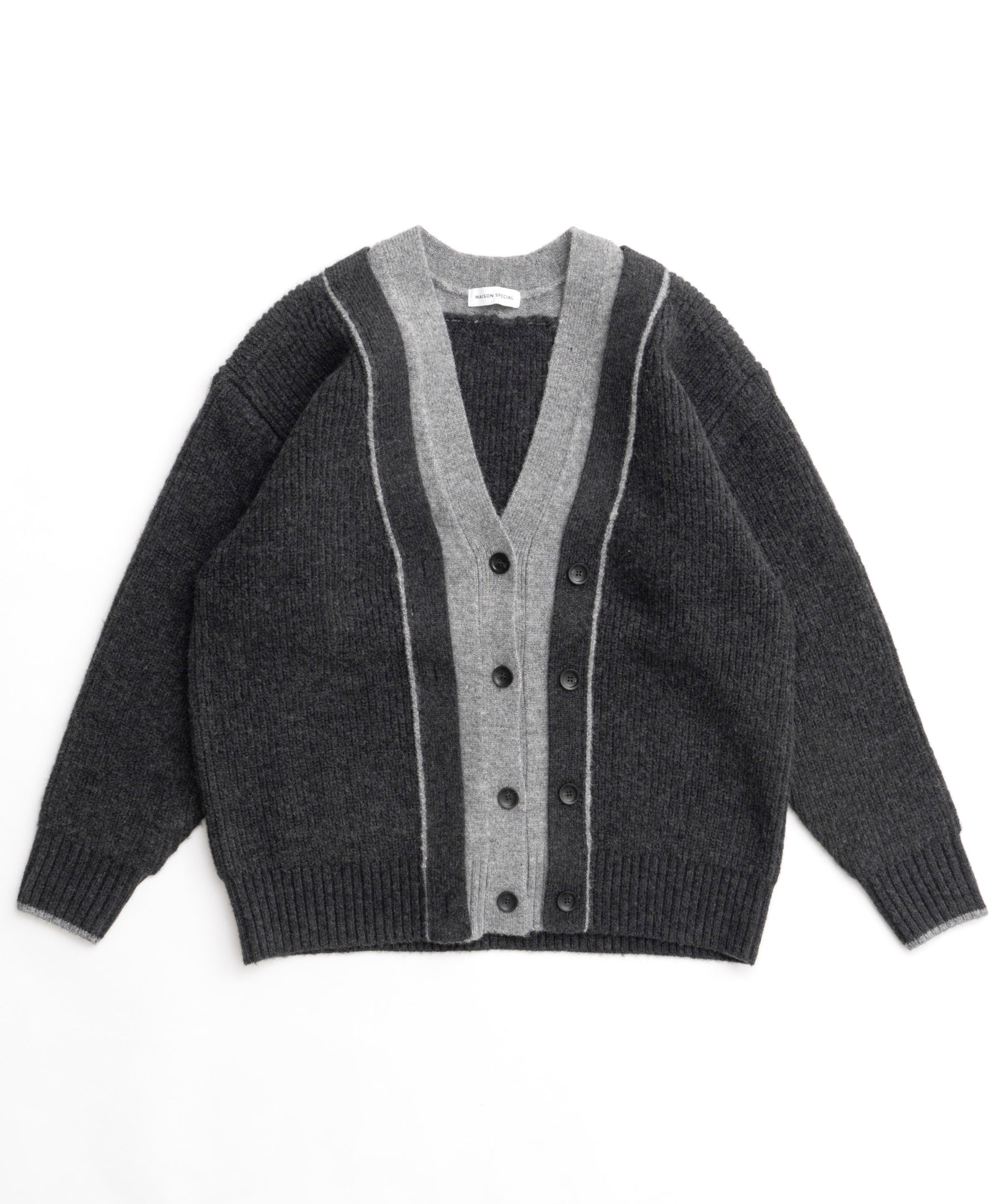 [24winter Pre-Order] Double Color Layered Knit Cardigan