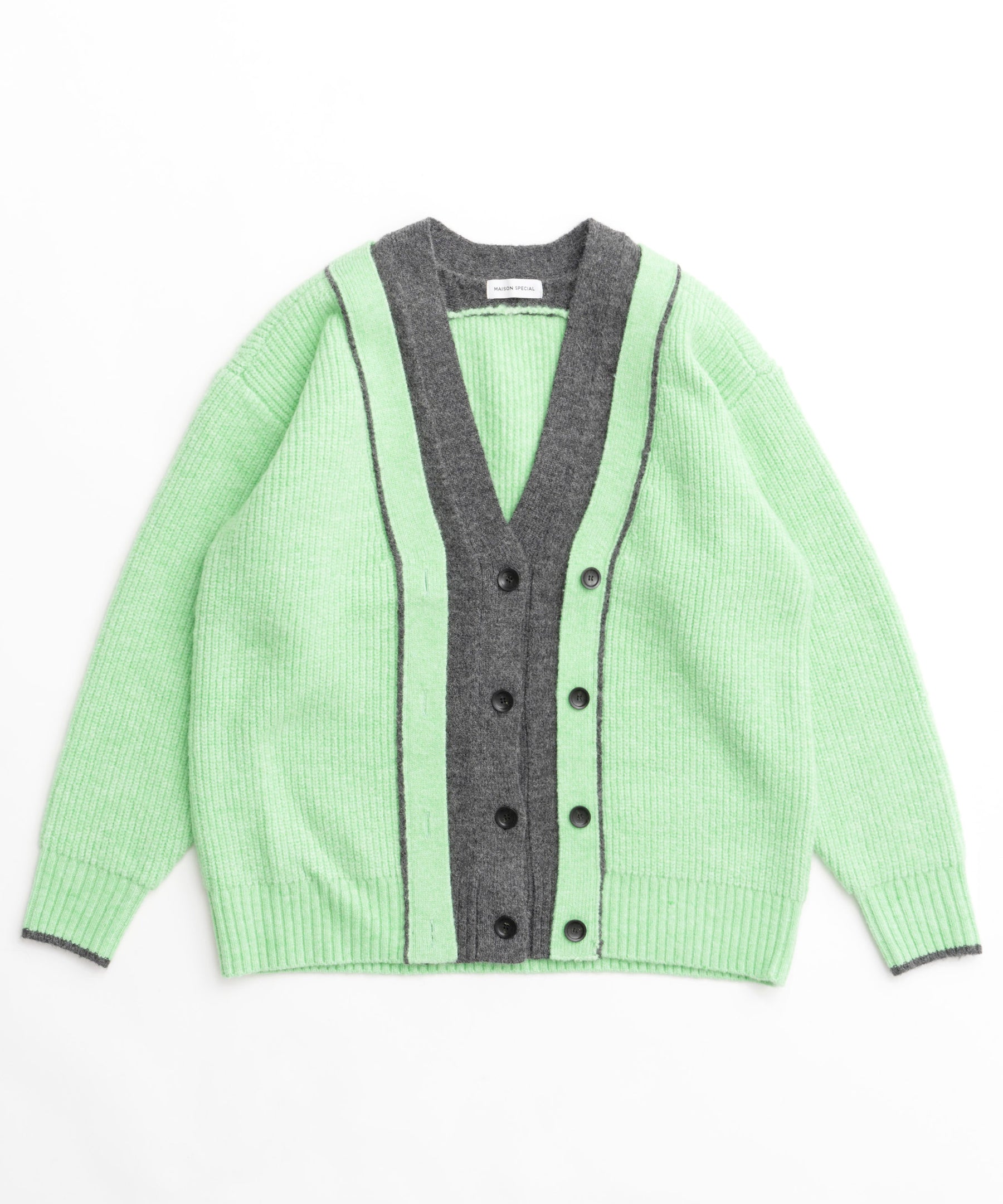 [24winter Pre-Order] Double Color Layered Knit Cardigan