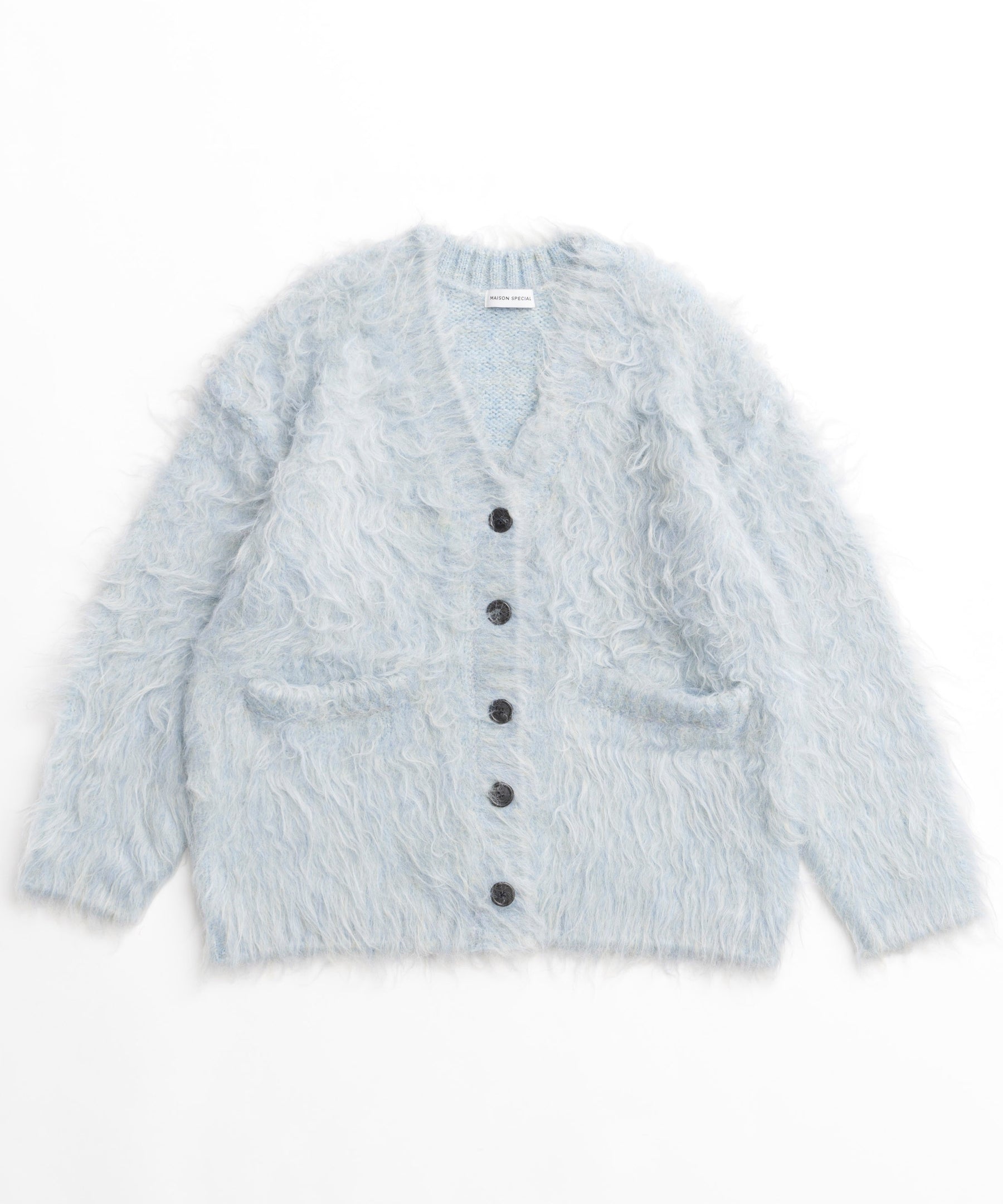 Grey shaggy knit cardigan hotsell