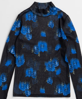 Blurred flower Sheer Top