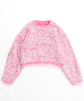 [24winter Pre-Order] Sparkling Shaggy Knit Pullover