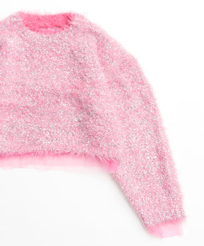 [24winter Pre-Order] Sparkling Shaggy Knit Pullover