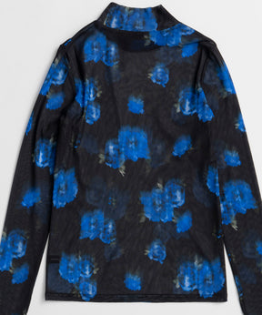 Blurred flower Sheer Top
