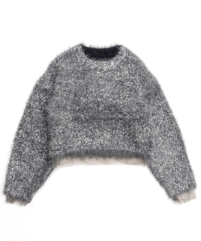 [24winter Pre-Order] Sparkling Shaggy Knit Pullover