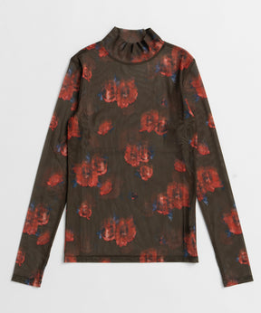 Blurred flower Sheer Top