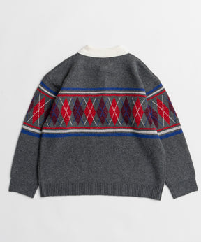【26WINTER COLLECTION】Argyle Rugby Polo Knit