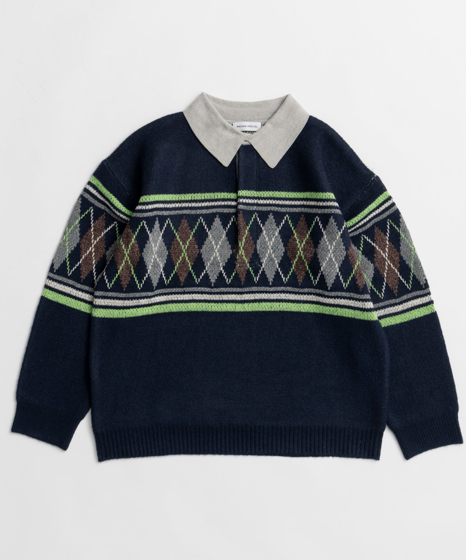 【26WINTER COLLECTION】Argyle Rugby Polo Knit