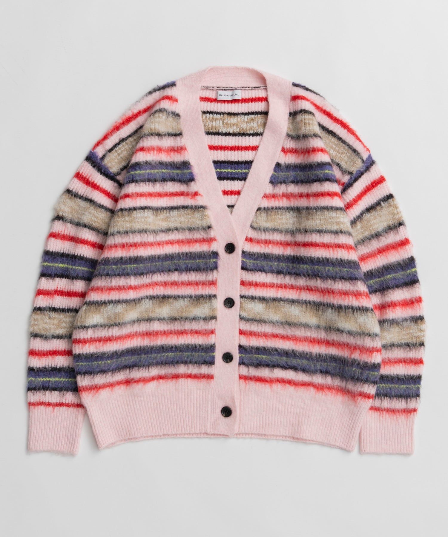 【26WINTER COLLECTION】Multi Border Shaggy Cardigan