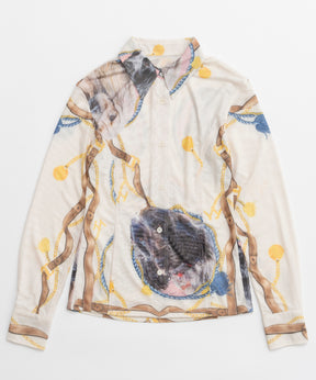 [开放YY]编织网状宠物俱乐部印刷衬衫