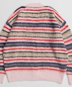 【26WINTER COLLECTION】Multi Border Shaggy Cardigan