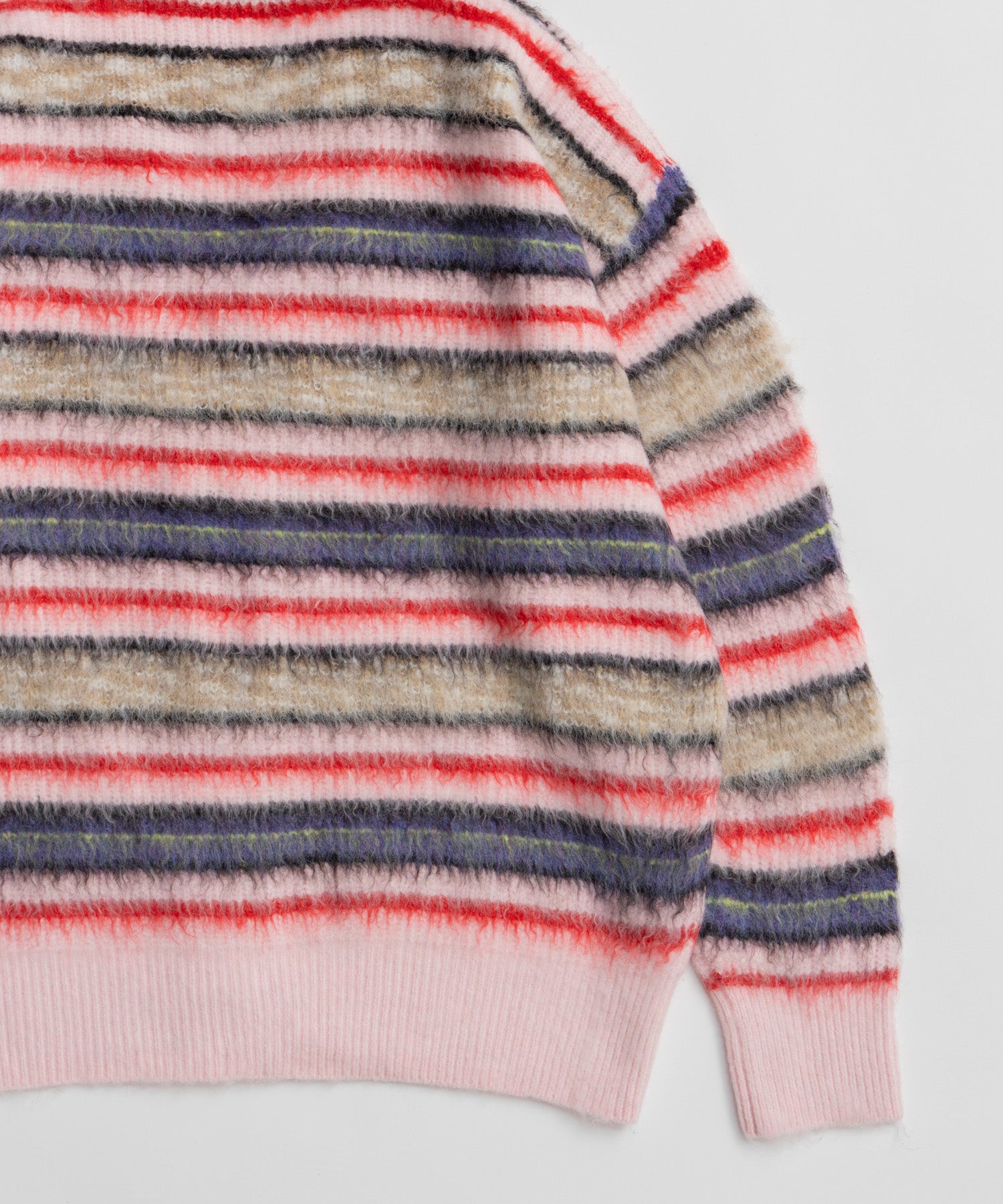 【26WINTER COLLECTION】Multi Border Shaggy Cardigan