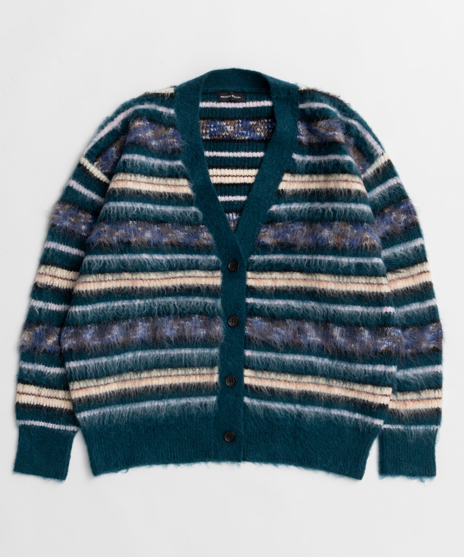 【26WINTER COLLECTION】Multi Border Shaggy Cardigan