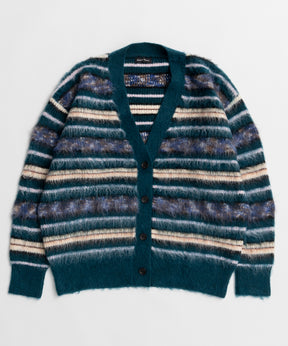 【26WINTER COLLECTION】Multi Border Shaggy Cardigan