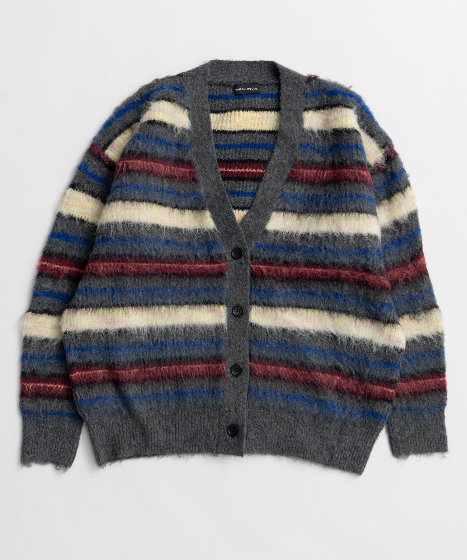 【26WINTER COLLECTION】Multi Border Shaggy Cardigan