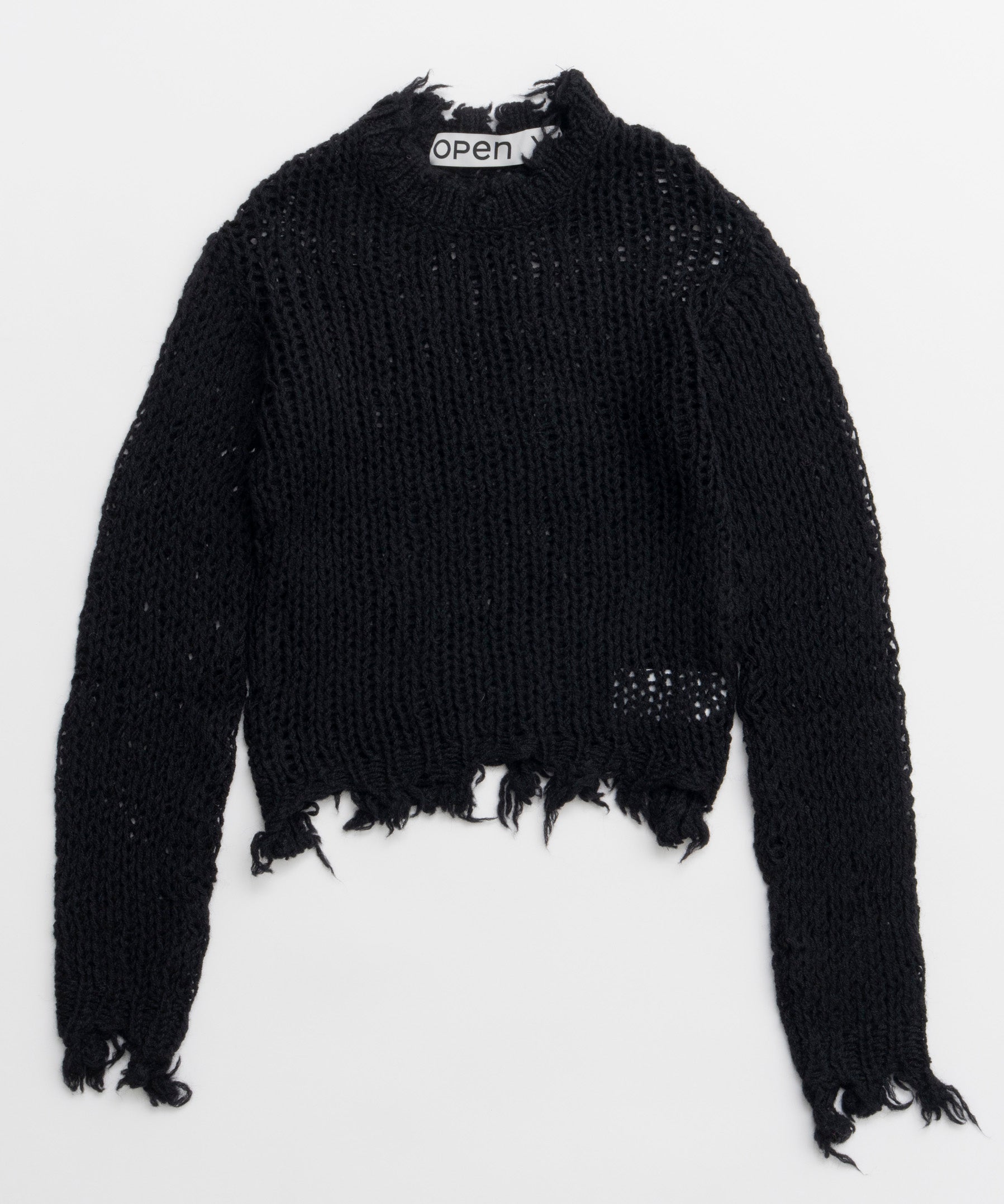 【OPEN YY】Knitted DISTRESSED CROP KNIT