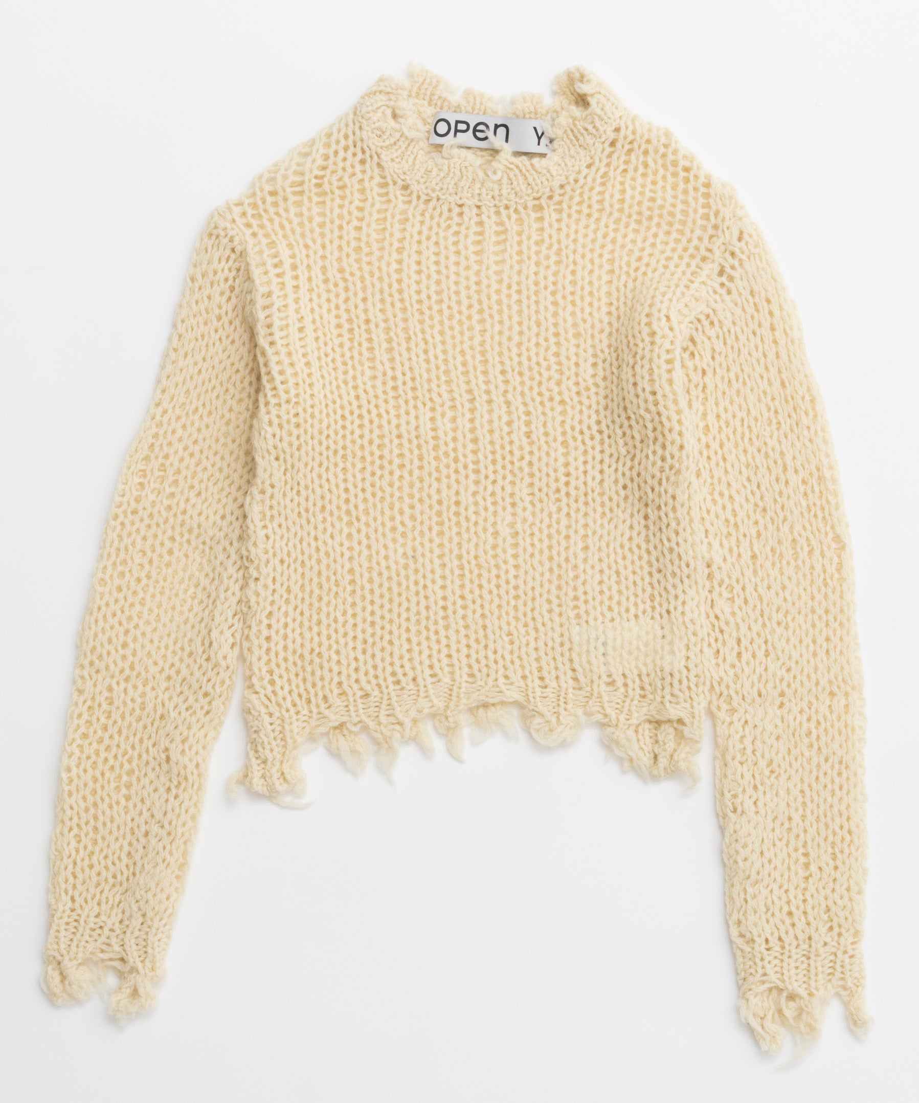 【OPEN YY】Knitted DISTRESSED CROP KNIT