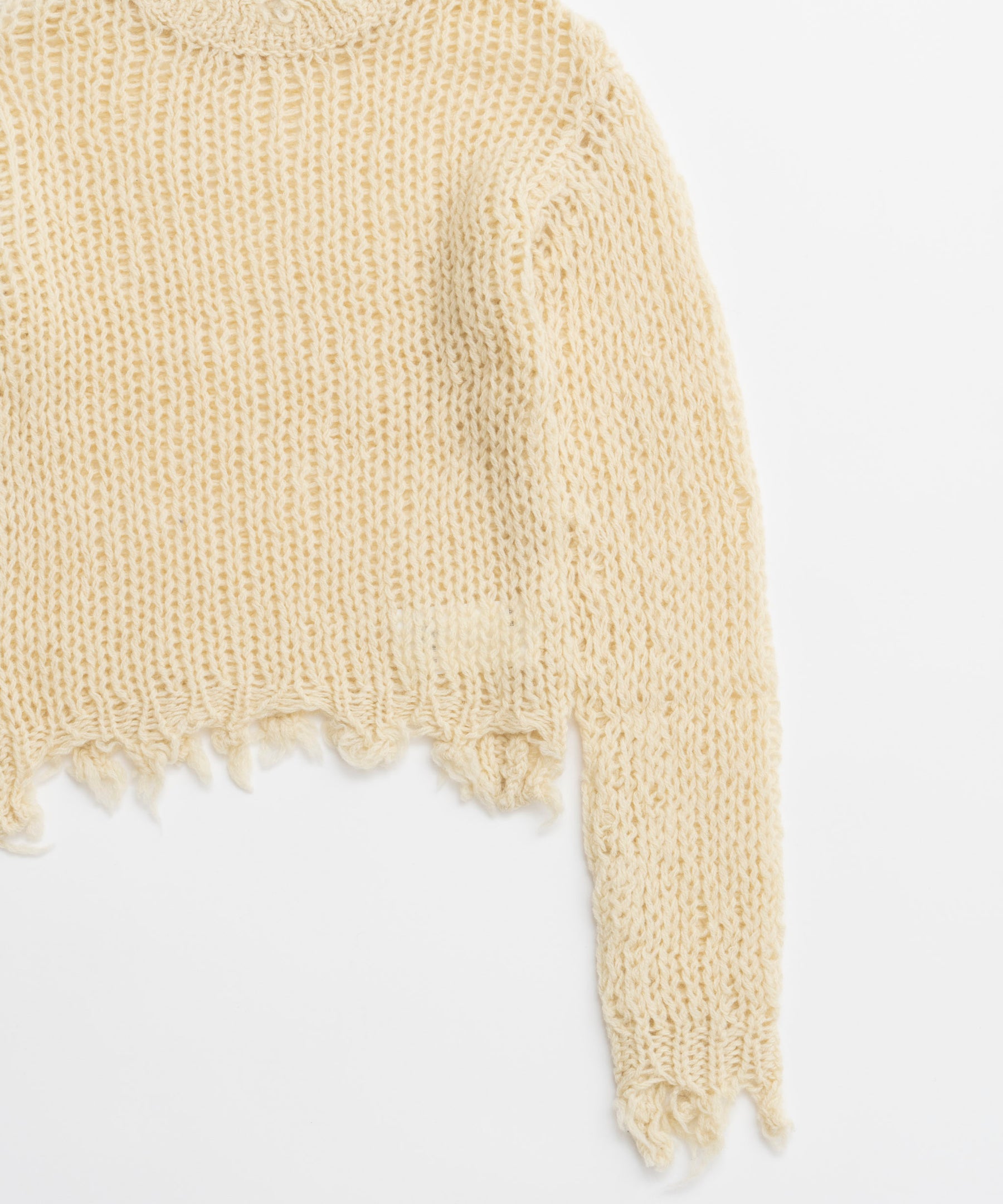【OPEN YY】Knitted DISTRESSED CROP KNIT