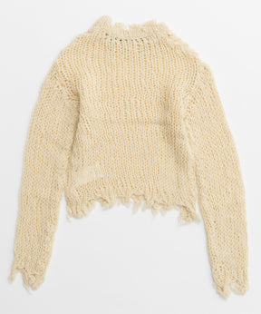 【OPEN YY】Knitted DISTRESSED CROP KNIT