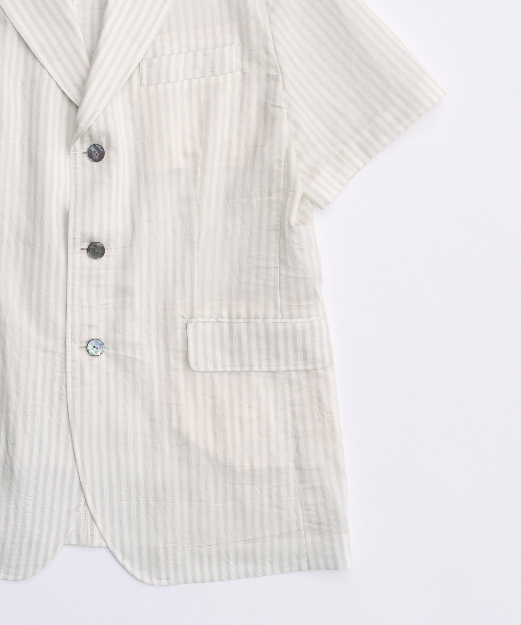 【24SUMMER PRE-ORDER】Silky Stripe Half Sleeve Jacket